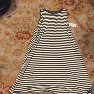army green and white striped dress
